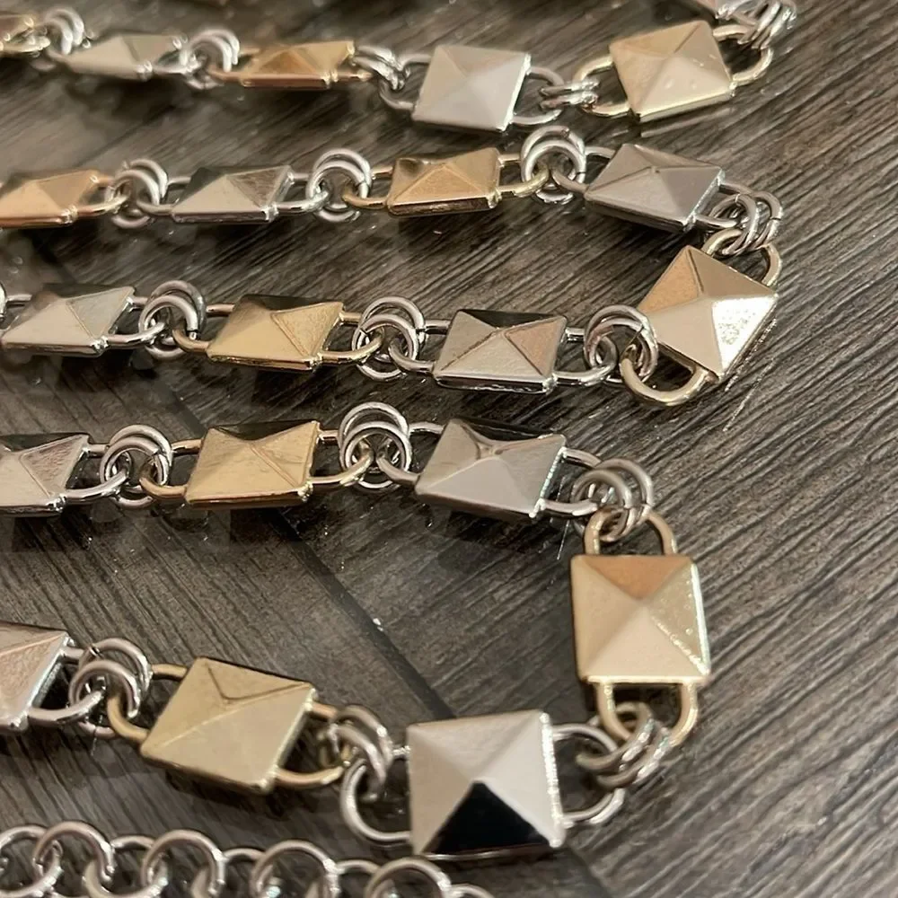 CHAPS Two-tone Stud Metal Chain Belt